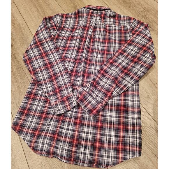 American Apparel Women Shirt M Flannel Plaid Long Sleeve Collar Preppy Outdoor - Picture 8 of 9